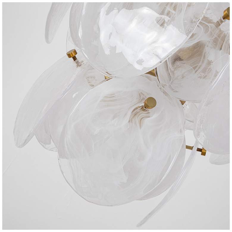 Image 7 Lily 16.25"W 4-Light Brushed Brass Chandelier w/ Wispy White Shade more views