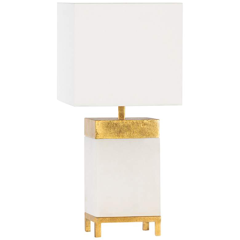 Image 1 Lily 16 inch High White Alabaster Accent Table Lamp