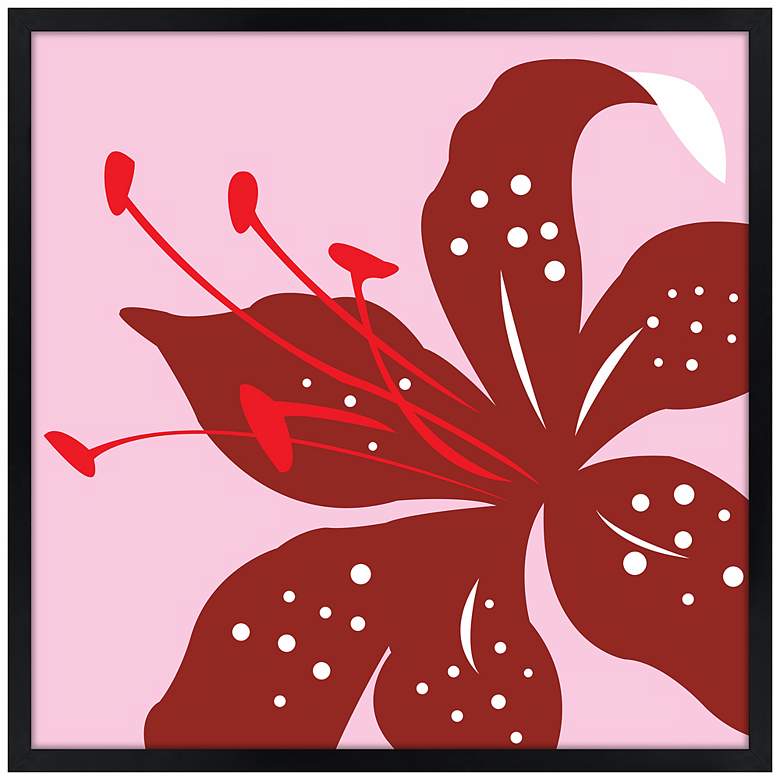 Image 1 Lily 21" Square Black Giclee Wall Art