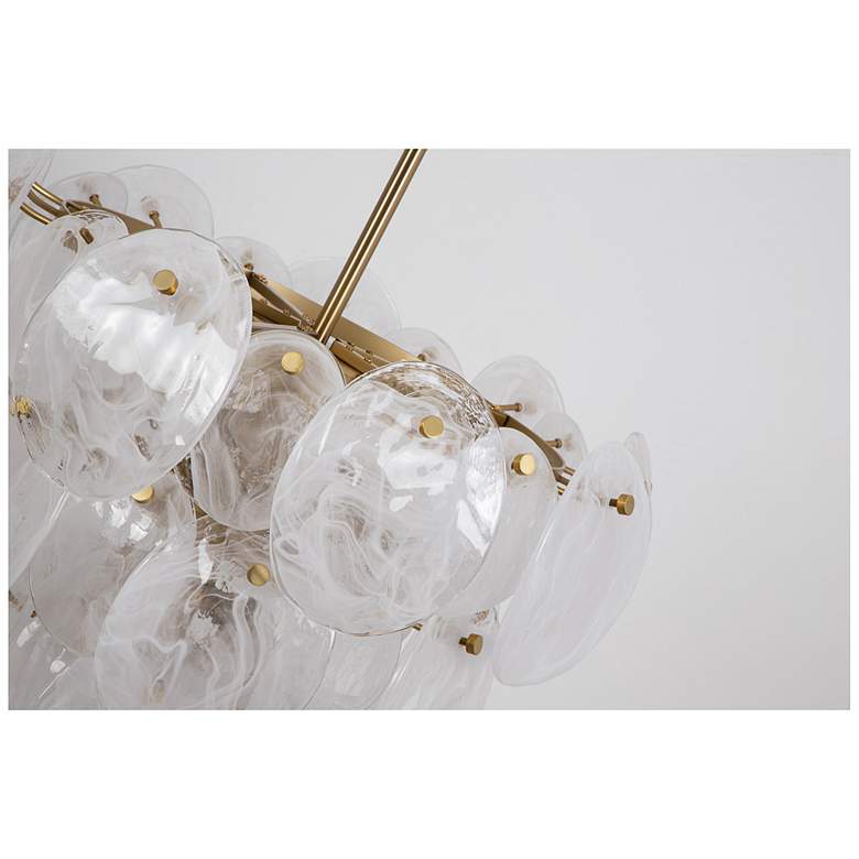Image 7 Lily 23.58"W 8-Light Brushed Brass Chandelier w/ Wispy White Shade more views