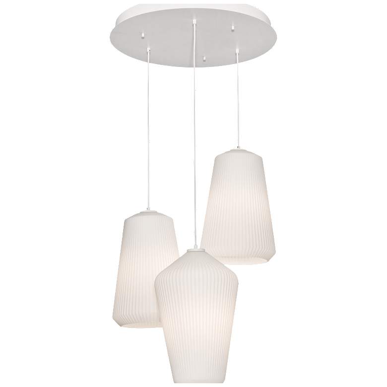 Image 1 Lily 24" Wide White Multi-Light Pendant