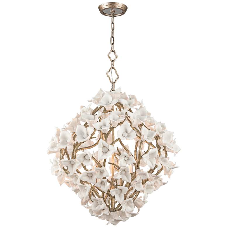 Image 3 Lily 26 1/4" Wide Enchanted Silver Leaf Pendant Light more views