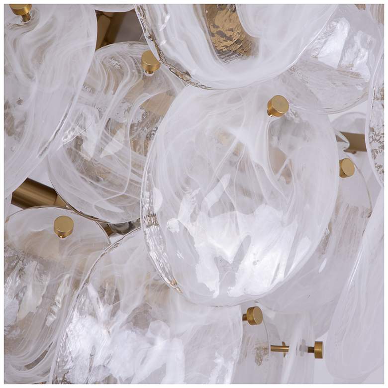 Image 7 Lily 28.03"W 13-Light Brushed Brass Chandelier w/ Wispy White Shade more views