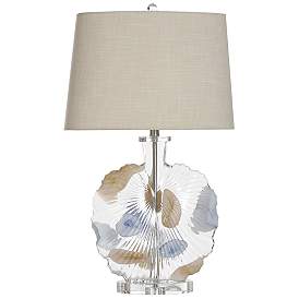 Image2 of Lily 30" High Fossil Glass Table Lamp With Crystal Acrylic Base