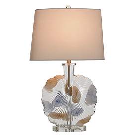 Image3 of Lily 30" High Fossil Glass Table Lamp With Crystal Acrylic Base more views