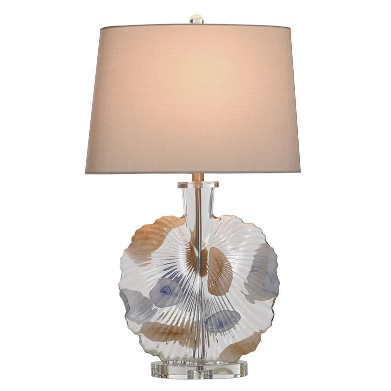 Image 3 Lily 30" High Fossil Glass Table Lamp With Crystal Acrylic Base more views