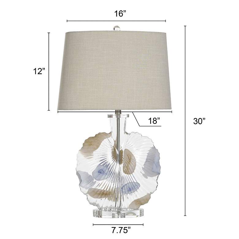 Image 7 Lily 30" High Fossil Glass Table Lamp With Crystal Acrylic Base more views
