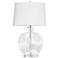 Lily 30"H Clear Fossil Glass Table Lamp w/ Off-White Shade