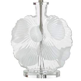 Image4 of Lily 30"H Clear Fossil Glass Table Lamp w/ Off-White Shade more views