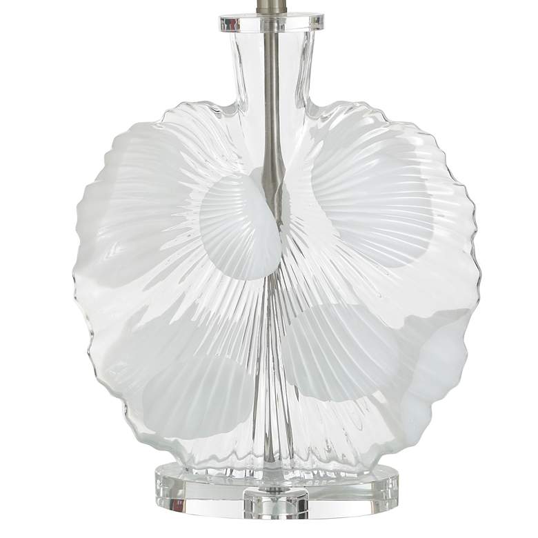 Image 4 Lily 30"H Clear Fossil Glass Table Lamp w/ Off-White Shade more views