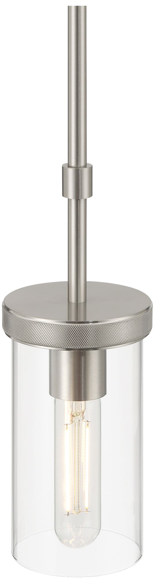 Image 2 Lily 5" Wide Brushed Steel Pendant more views