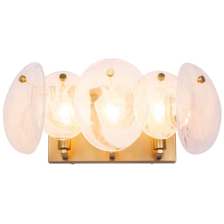 Image 5 Lily 7.67"H 3-Light Brass Bathroom Vanity w/ Wispy White Shade more views