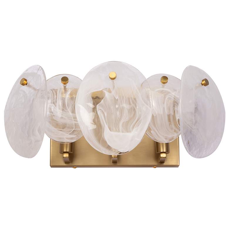 Image 6 Lily 7.67"H 3-Light Brass Bathroom Vanity w/ Wispy White Shade more views