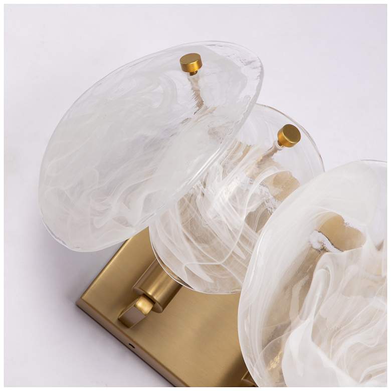 Image 7 Lily 7.67"H 3-Light Brass Bathroom Vanity w/ Wispy White Shade more views