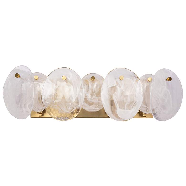 Image 2 Lily 7.67"H 4-Light Brass Bathroom Vanity w/ Wispy White Shade more views