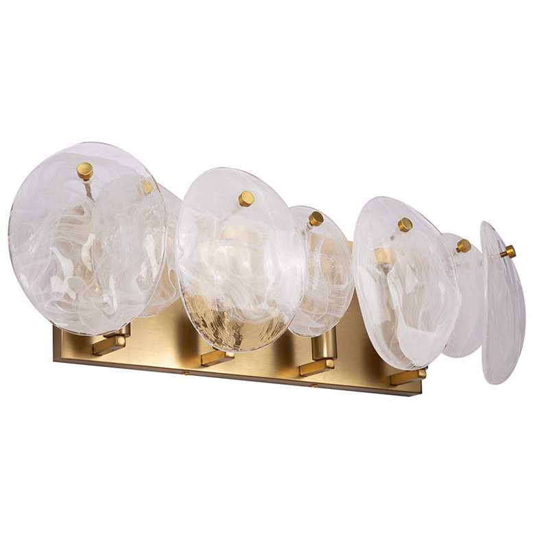 Image 4 Lily 7.67"H 4-Light Brass Bathroom Vanity w/ Wispy White Shade more views