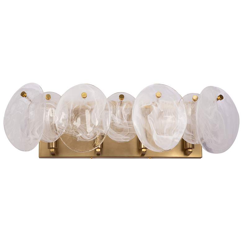 Image 6 Lily 7.67"H 4-Light Brass Bathroom Vanity w/ Wispy White Shade more views