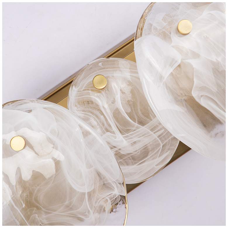 Image 7 Lily 7.67"H 4-Light Brass Bathroom Vanity w/ Wispy White Shade more views