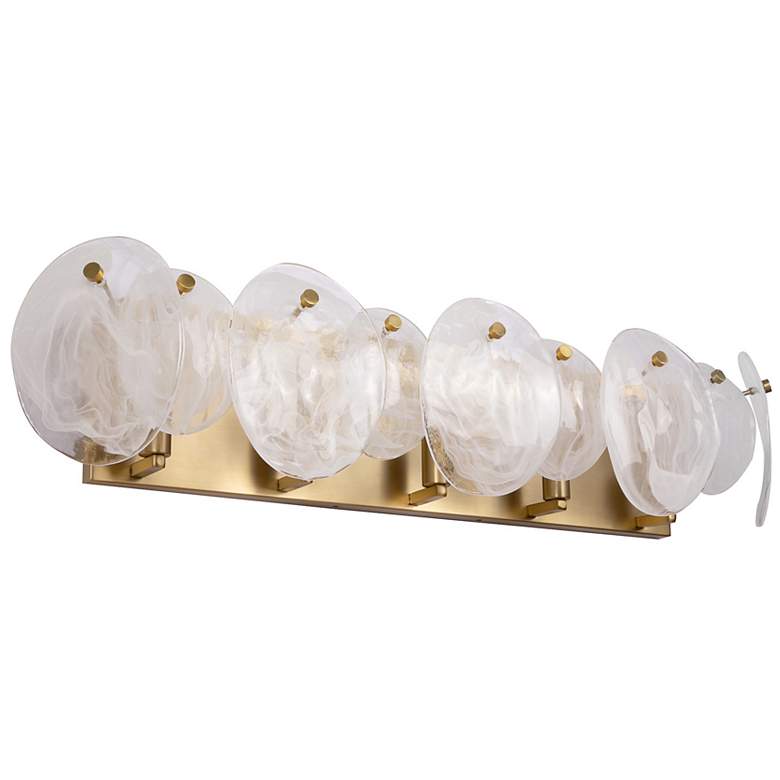 Image 2 Lily 7.67"H 5-Light Brass Bathroom Vanity w/ Wispy White Shade more views