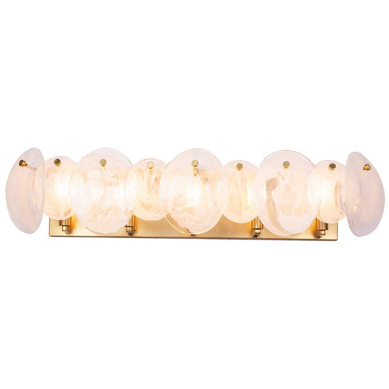 Image 3 Lily 7.67"H 5-Light Brass Bathroom Vanity w/ Wispy White Shade more views