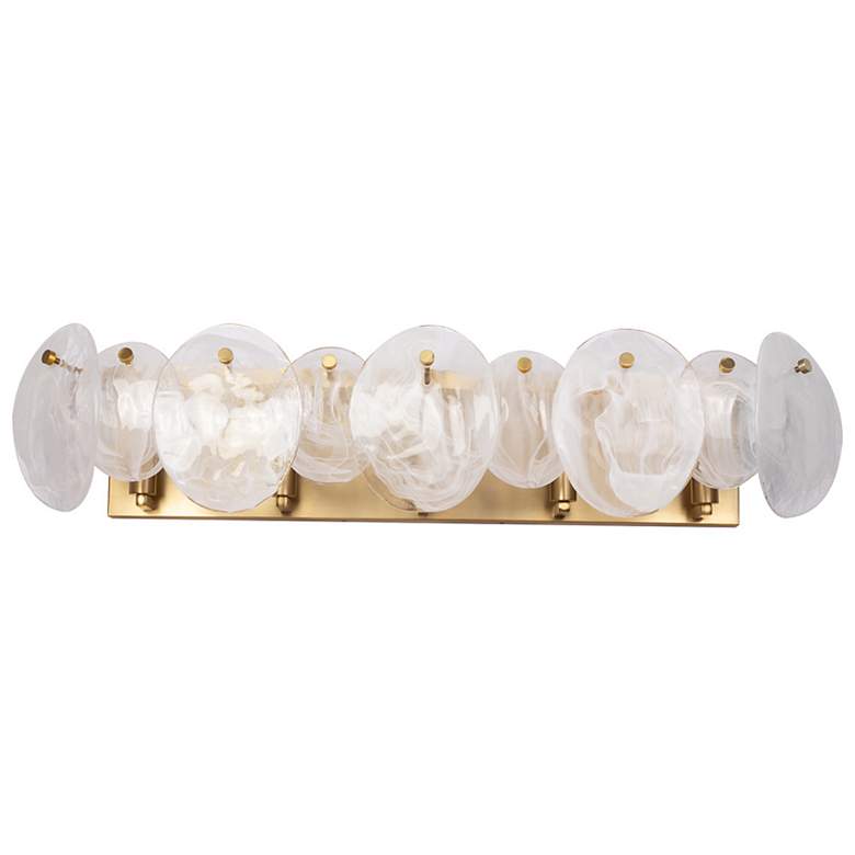 Image 4 Lily 7.67"H 5-Light Brass Bathroom Vanity w/ Wispy White Shade more views