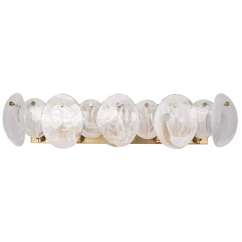 Image 5 Lily 7.67"H 5-Light Brass Bathroom Vanity w/ Wispy White Shade more views