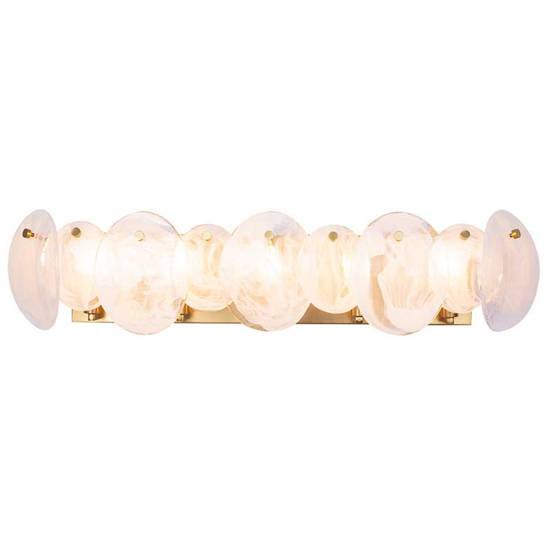 Image 6 Lily 7.67"H 5-Light Brass Bathroom Vanity w/ Wispy White Shade more views