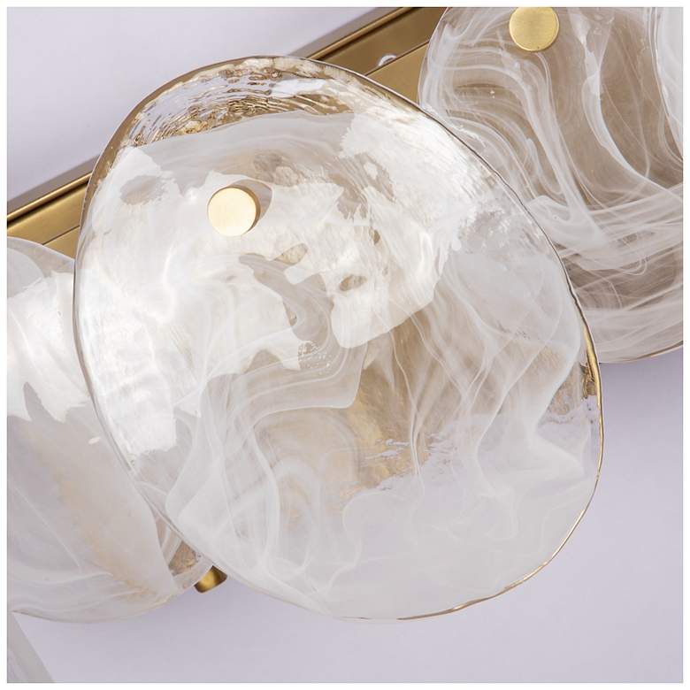 Image 7 Lily 7.67"H 5-Light Brass Bathroom Vanity w/ Wispy White Shade more views