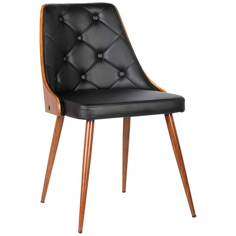 Image 2 Lily Black Faux Leather Button Tufted Dining Chair