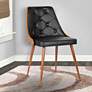 Lily Black Faux Leather Button Tufted Dining Chair