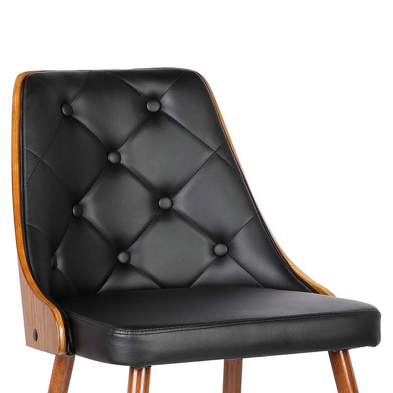 Image 3 Lily Black Faux Leather Button Tufted Dining Chair more views