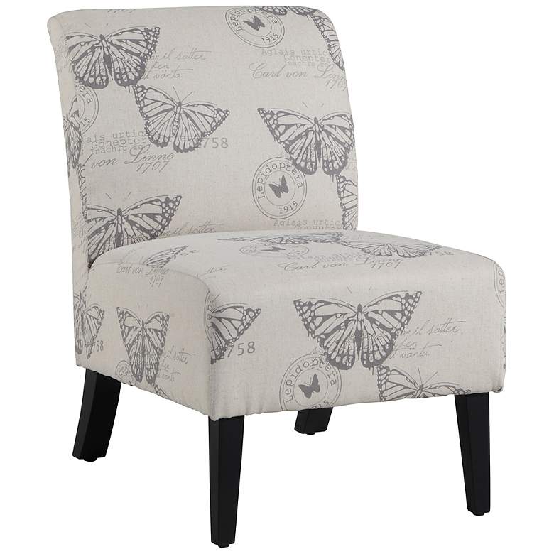 Image 1 Lily Butterfly Linen Accent Chair