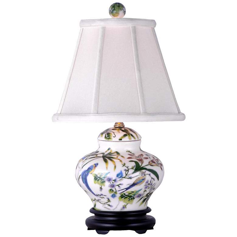 Image 1 Lily Covered 19 inch High Porcelain Jar Accent Table Lamp