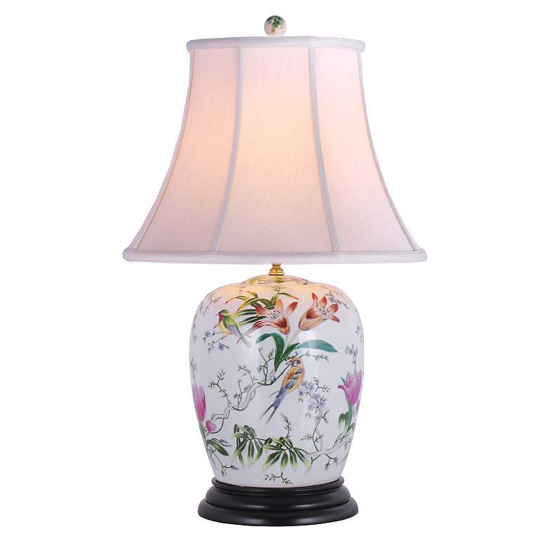 Image 2 Lily Garden 28 inch Traditional Ginger Jar Porcelain Table Lamp