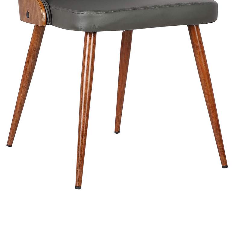 Image 4 Lily Gray Faux Leather Button Tufted Dining Chair more views