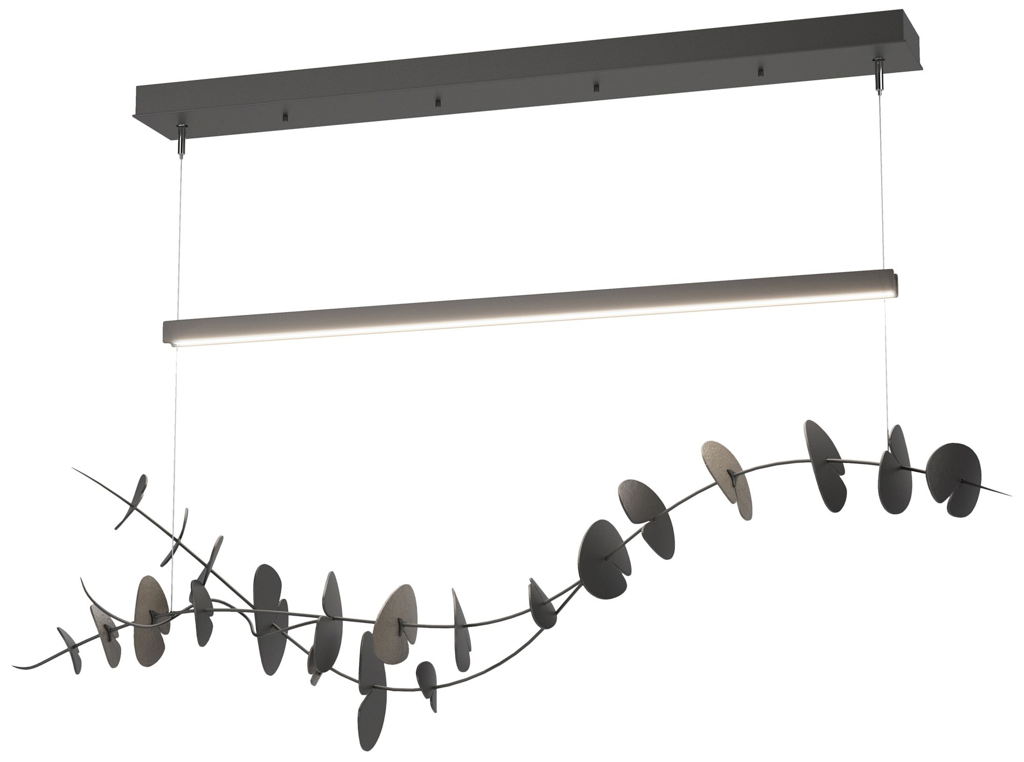 Lily LED Pendant - Black - Dark Smoke - Made to Order