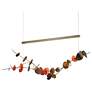 Lily LED Pendant - Dark Smoke Finish - Satin Red Accents - Standard Height