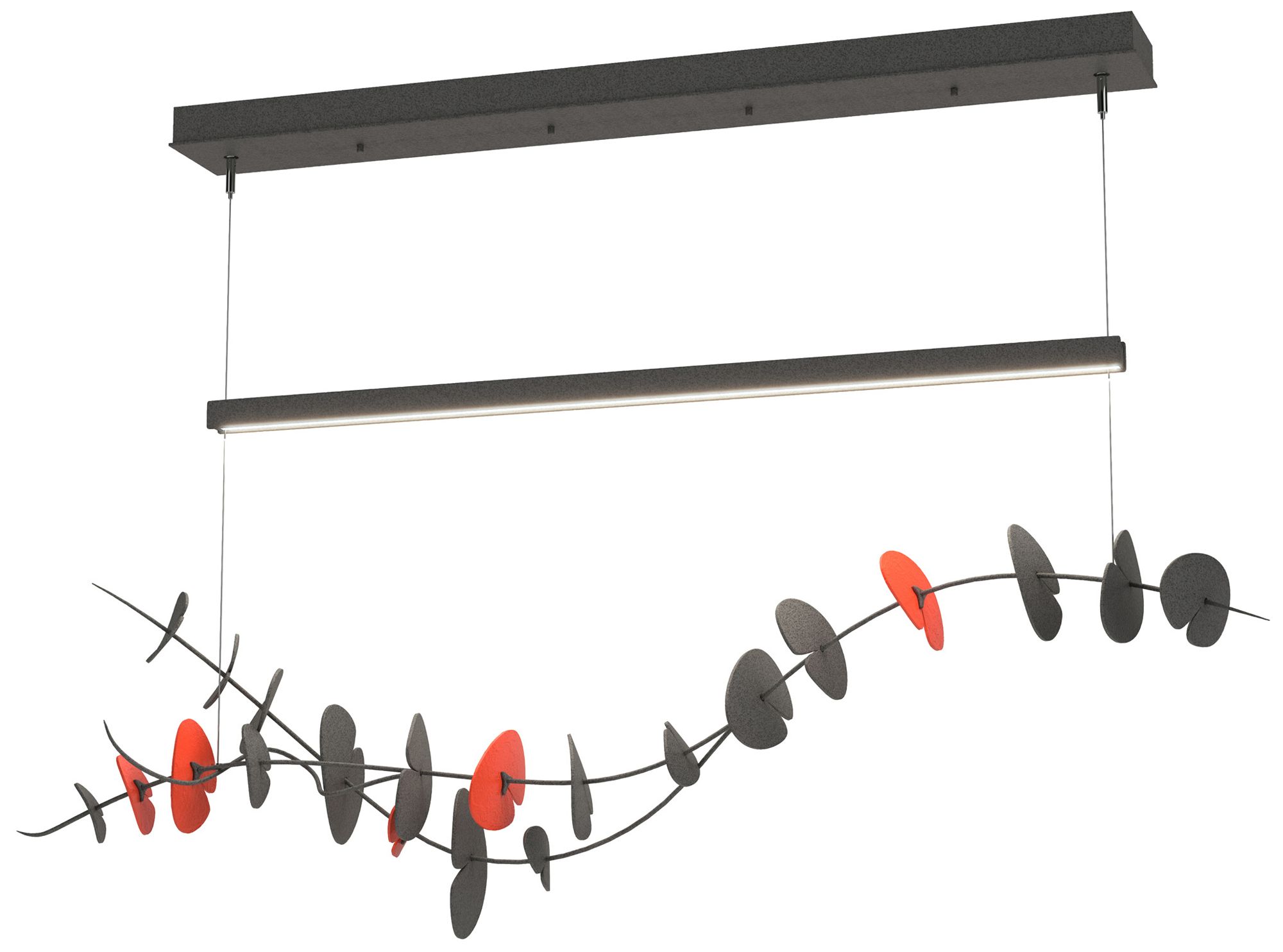 Lily LED Pendant - Iron - Satin Red - Made to Order