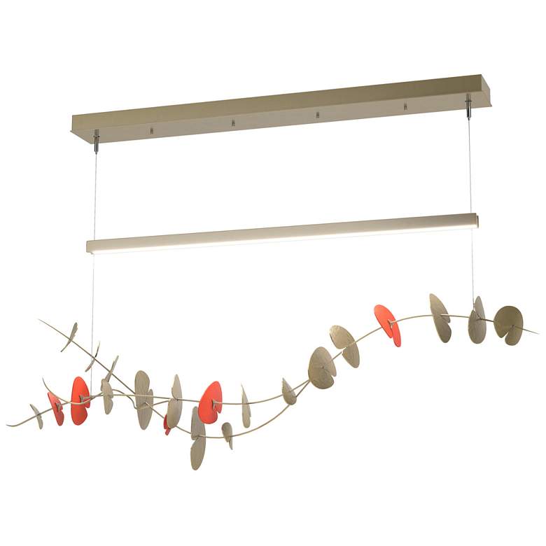Image 1 Lily LED Pendant - Modern Brass - Satin Red