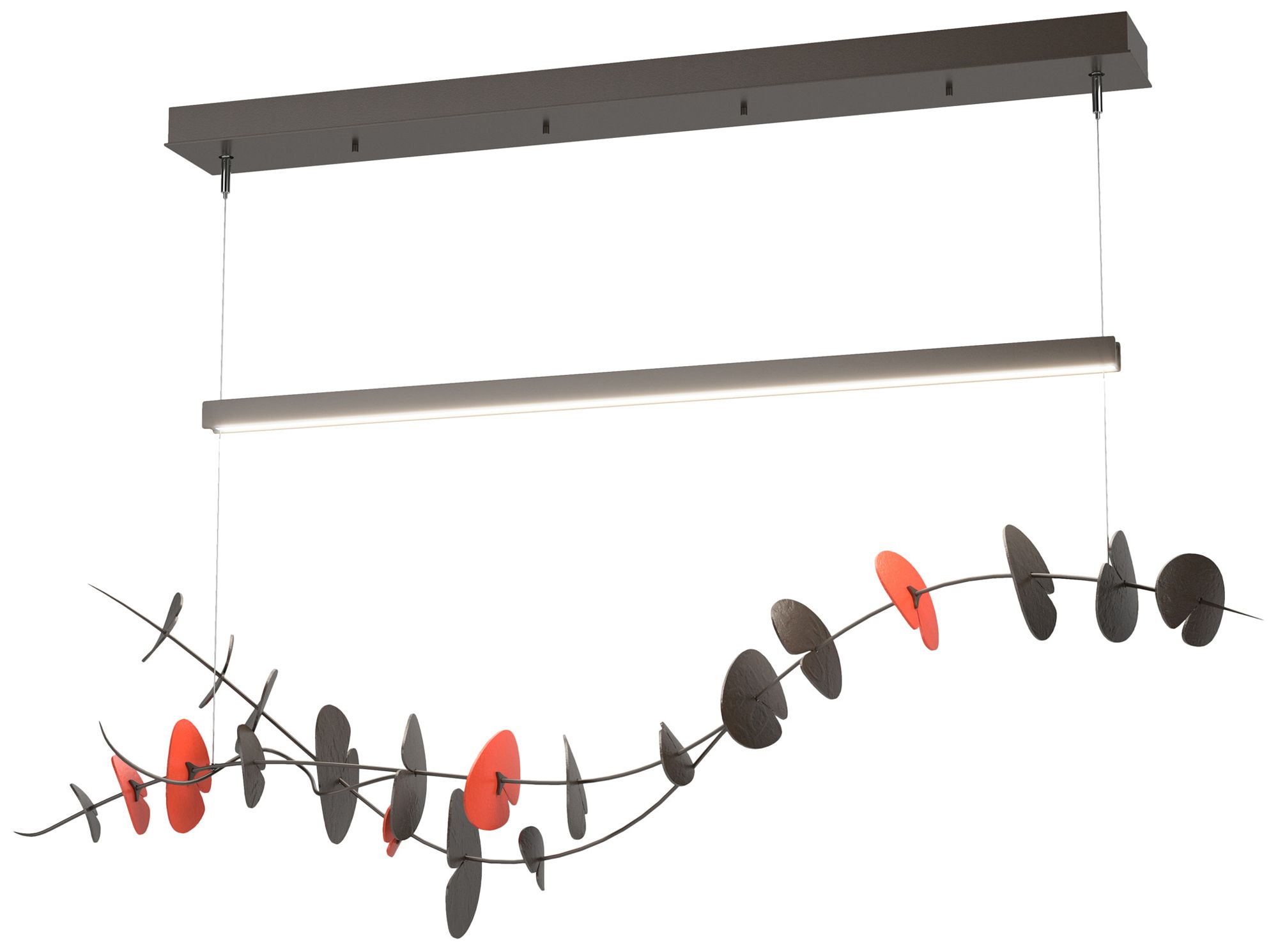 Lily LED Pendant - Oil Rubbed Bronze - Satin Red - Made to Order