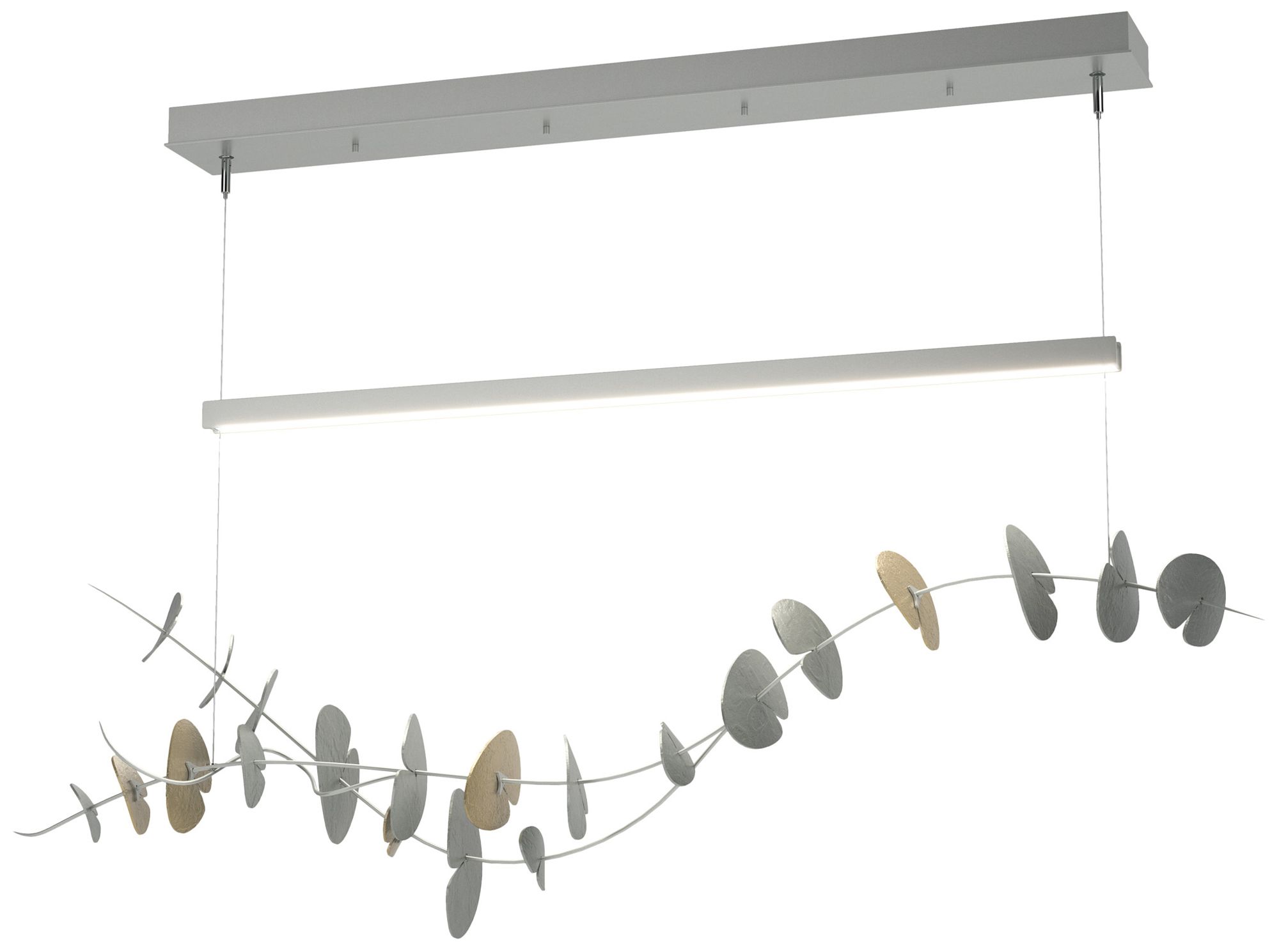 Lily LED Pendant - Platinum - Modern Brass - Made to Order