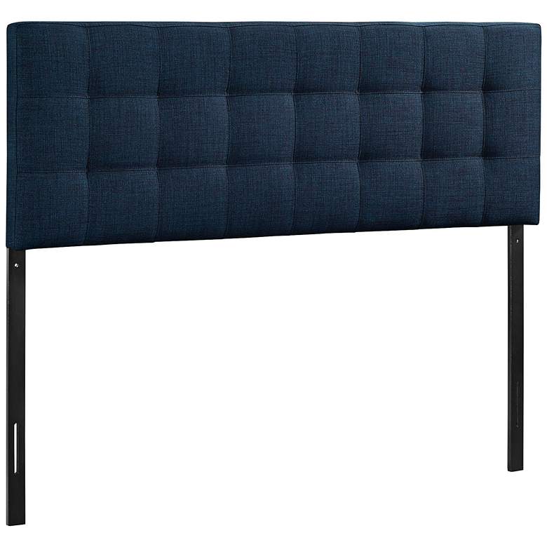 Image 2 Lily Navy Fabric Checkerboard-Tufted Queen Headboard