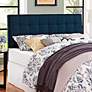 Lily Navy Fabric Checkerboard-Tufted Queen Headboard