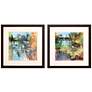 Lily Pond 25" Square 2-Piece Framed Giclee Wall Art Set in scene