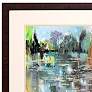 Lily Pond 25" Square 2-Piece Framed Giclee Wall Art Set in scene