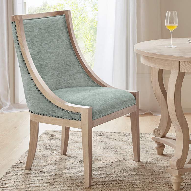 Image 1 Lily Pond Soft Green Velvet Fabric Dining Chair