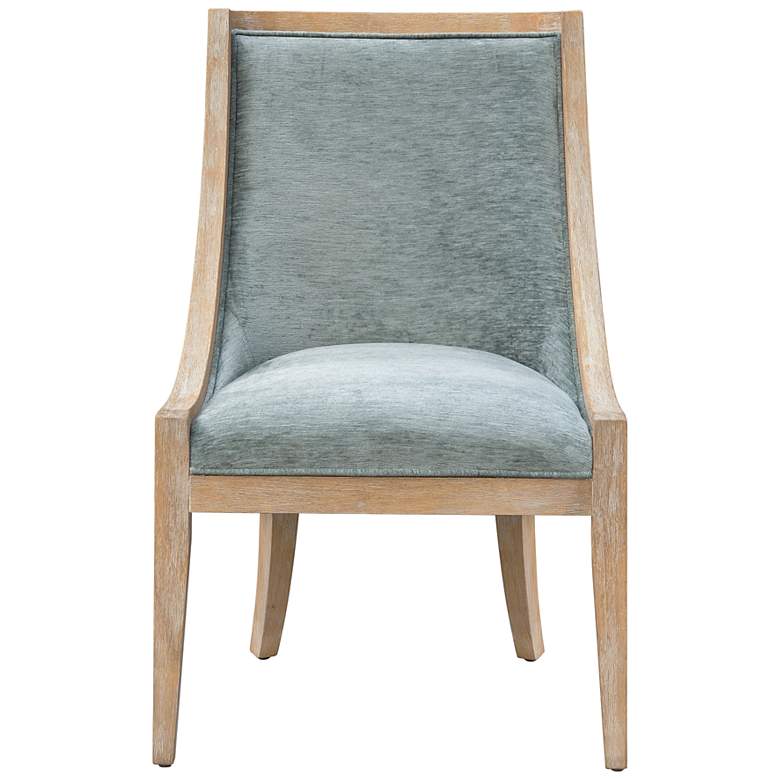 Image 4 Lily Pond Soft Green Velvet Fabric Dining Chair more views