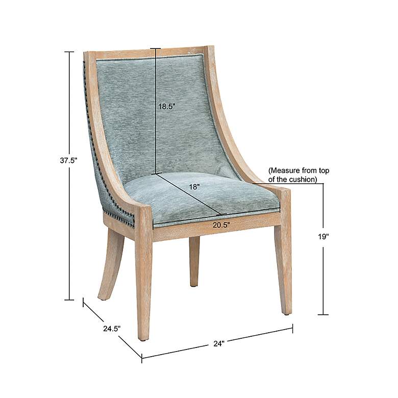 Image 7 Lily Pond Soft Green Velvet Fabric Dining Chair more views