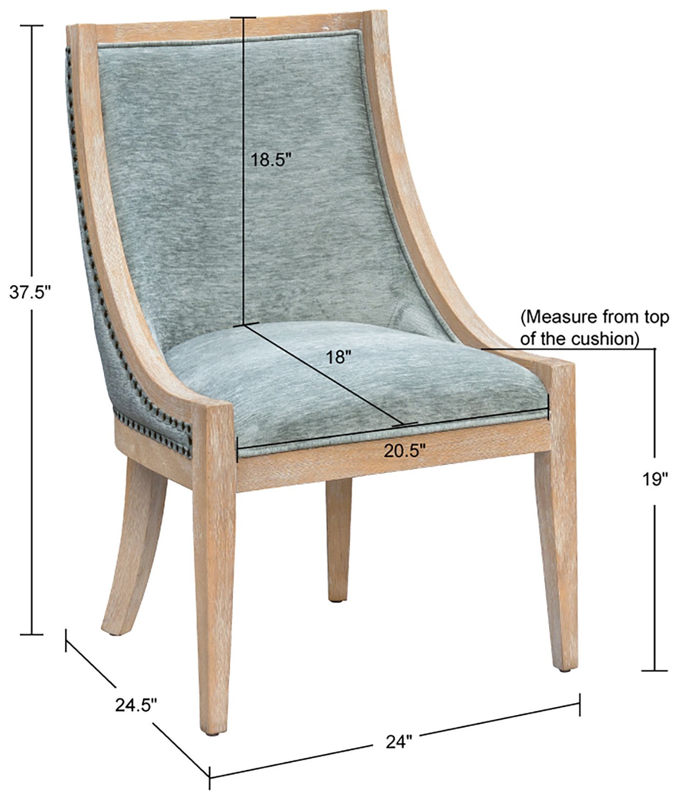 Lily Pond Soft Green Velvet Fabric Dining Chair