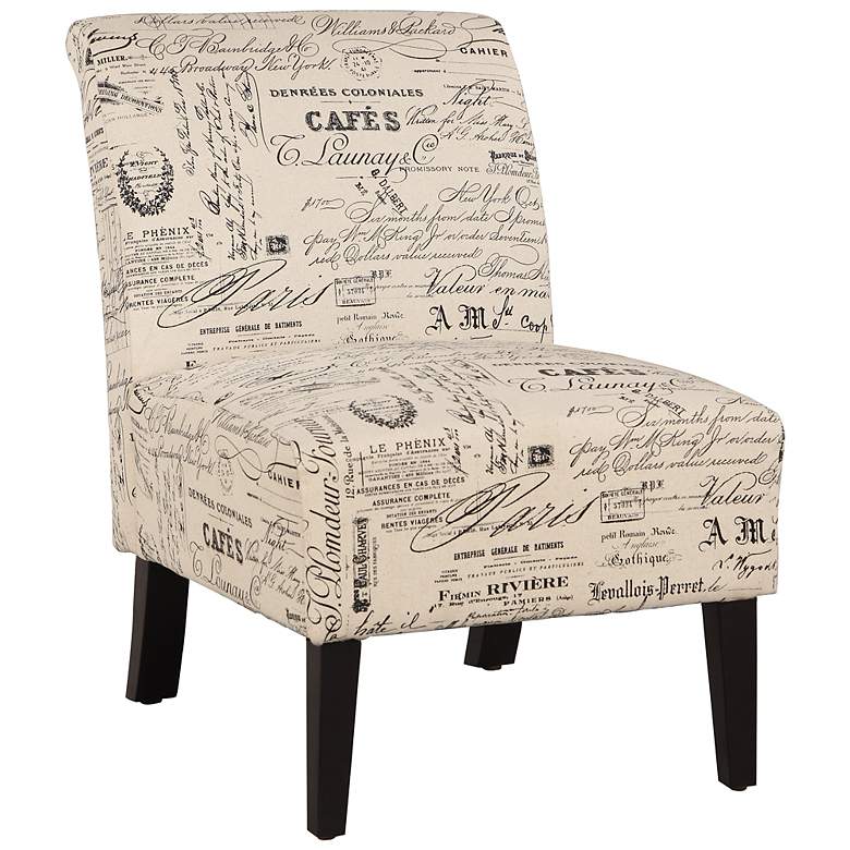 Image 1 Lily Script Linen Accent Chair